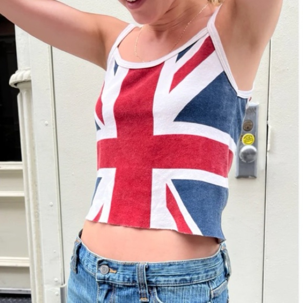 Brandy Melville Skylar Union Jack Flag Tank Top